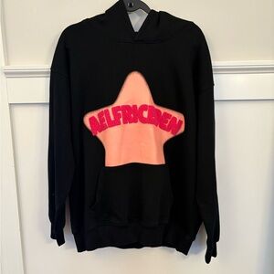 Black Hoodie with Pink Star Design